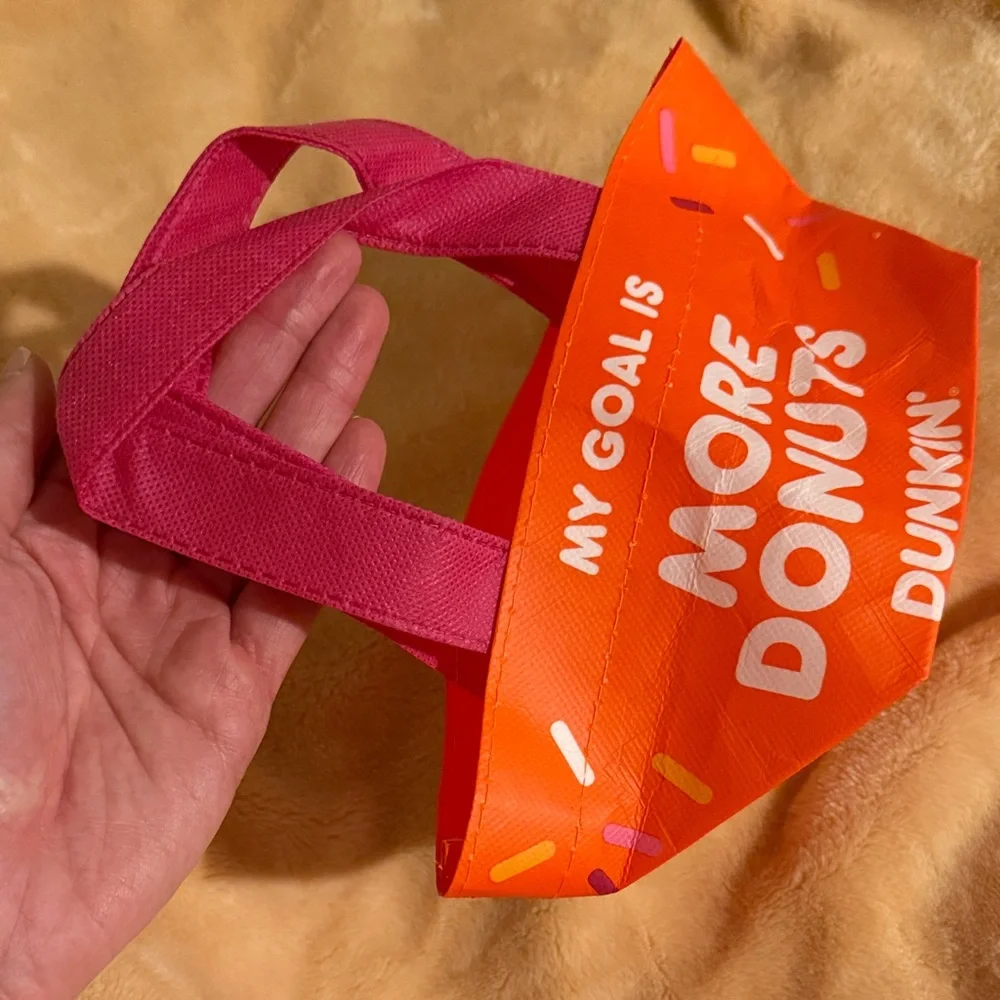 Limited Edition Dunkin' New Years 2026 Orange and Pink Mini Tote Bag